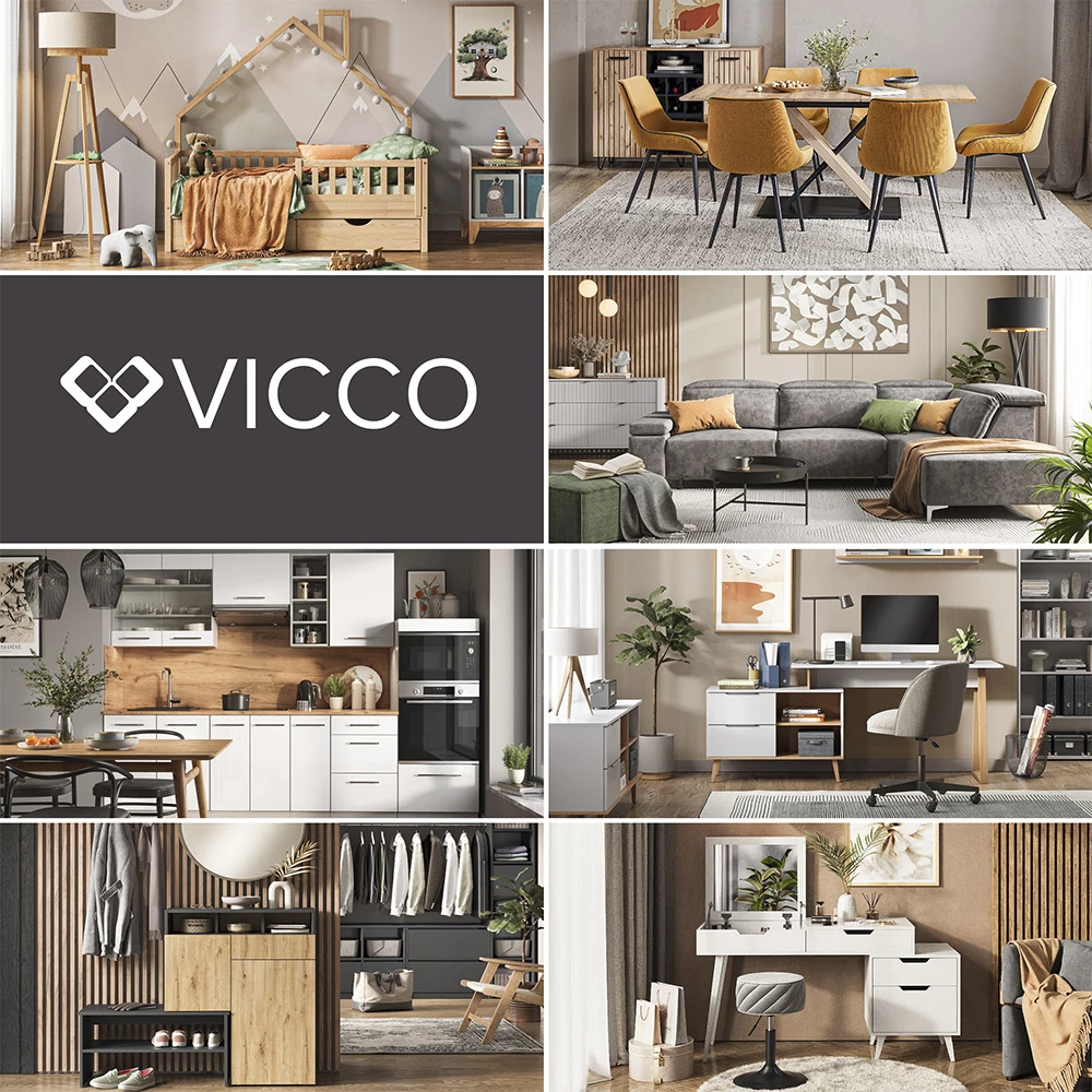 Vanity Alvia White 100 cm with 6 drawers Vicco