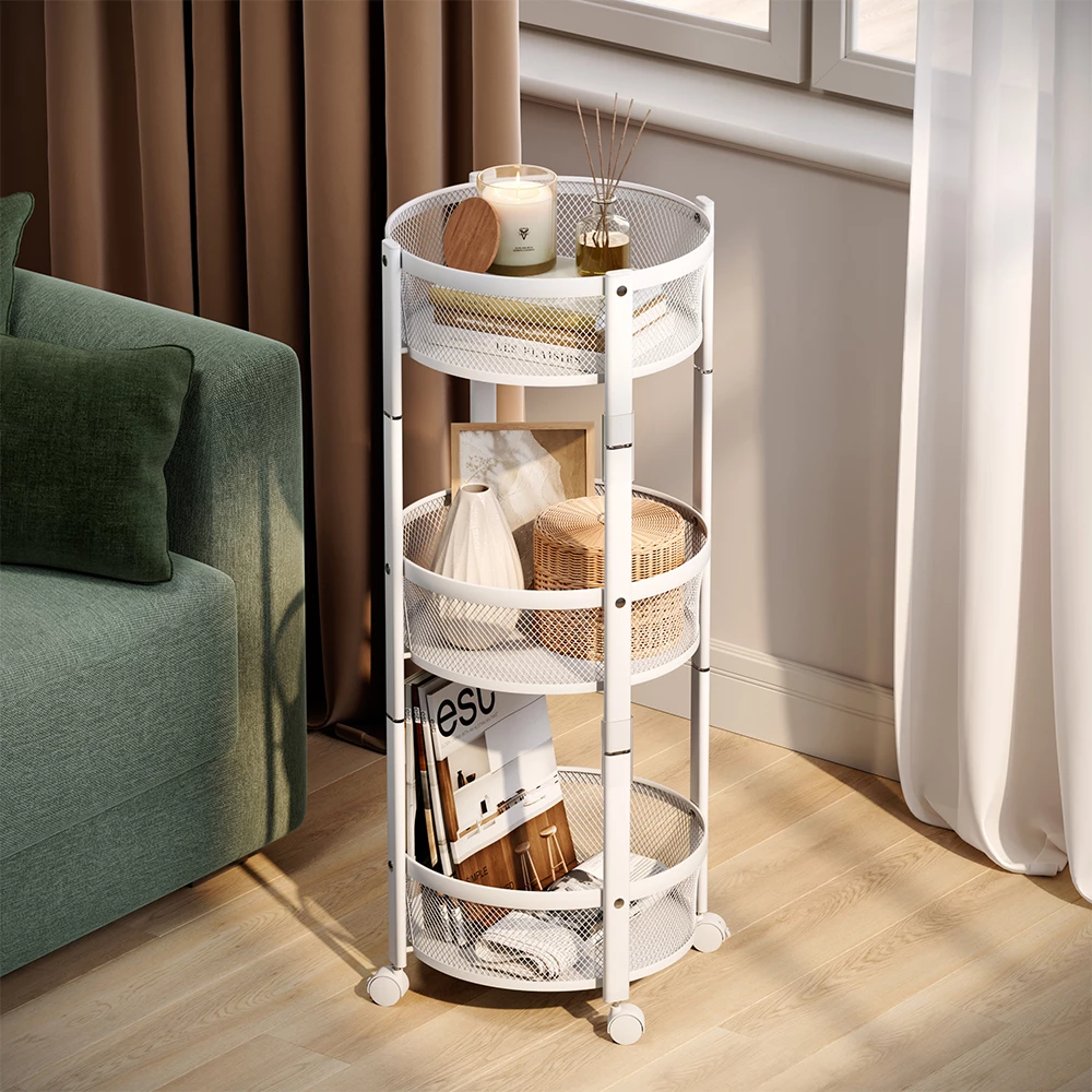 Carrello Falto Bianco 37.5 x 88 cm con 3 pratici cestini Vicco