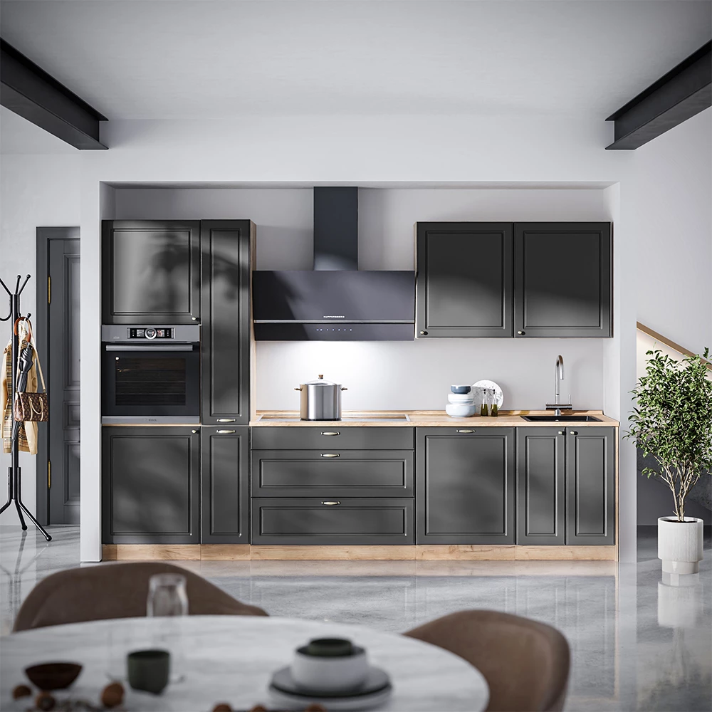 Cuisine Fame-Line Anthrazit-Gold Landhaus/Chêne de force doré 310cm sans PT Vicco
