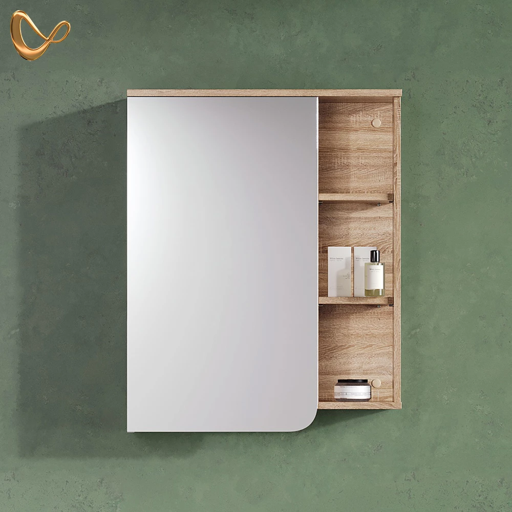 Spiegelschrank Marano Sonoma/Weiß 60 x 75 cm mit 2 Schubladen livinity®