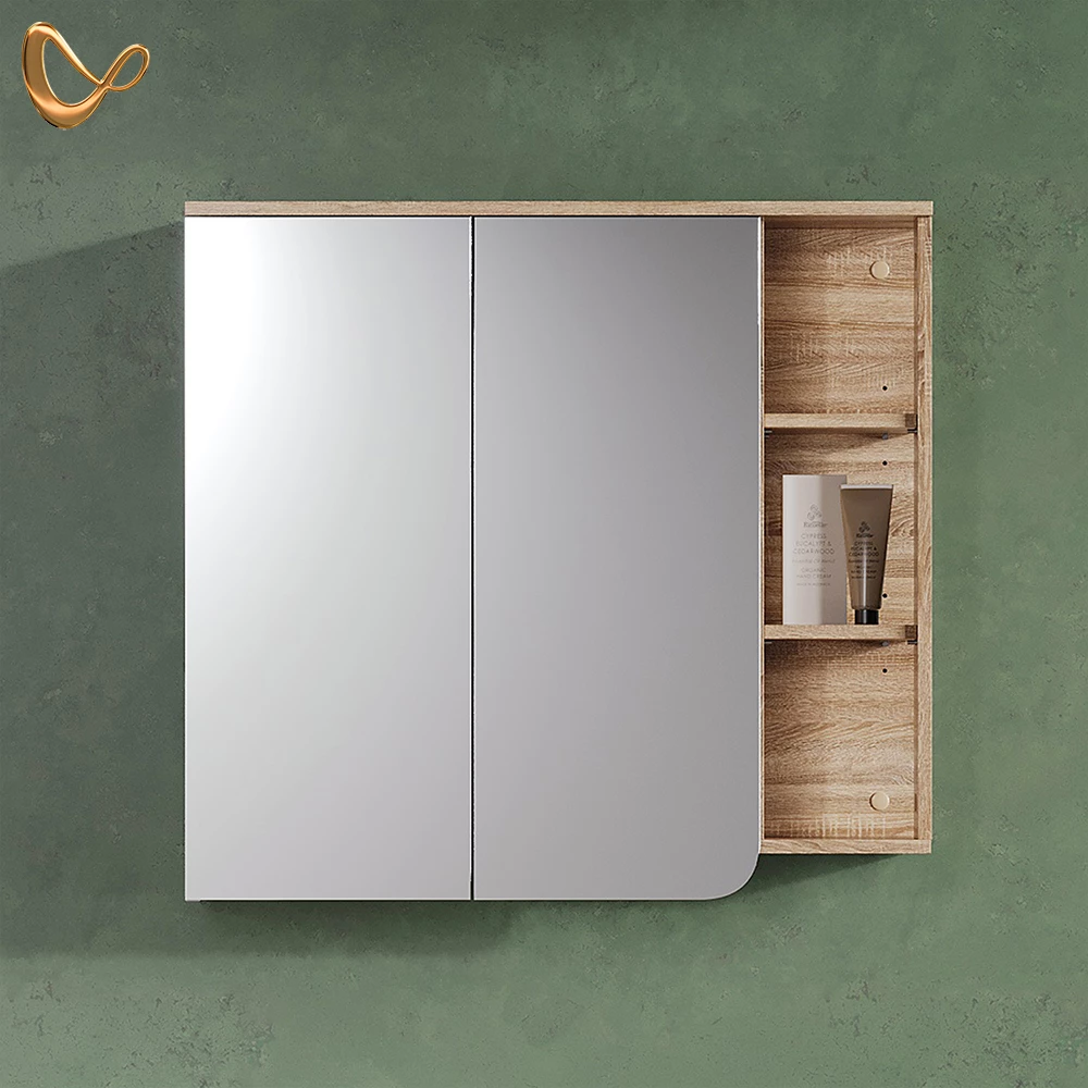 Spiegelschrank Marano Sonoma/Weiß 80 x 75 cm mit 2 Schubladen livinity®