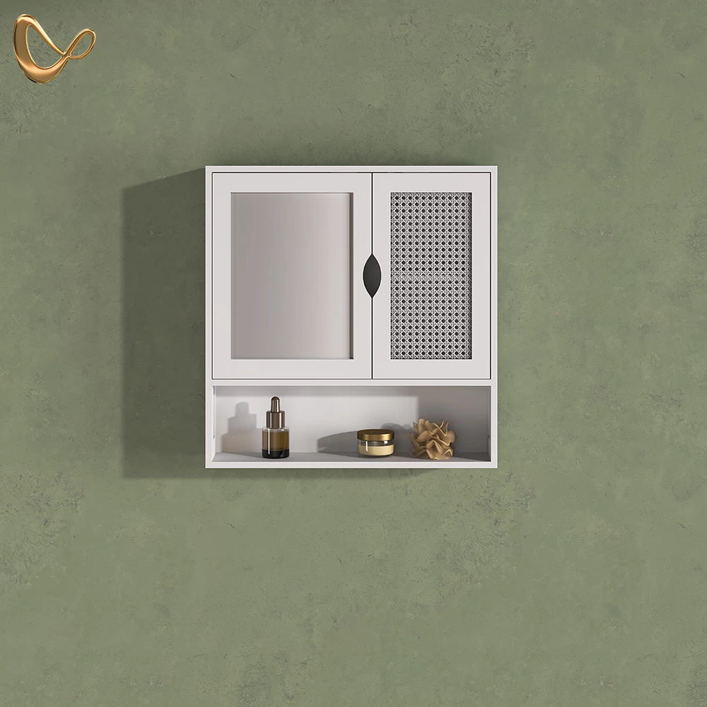 Spiegelschrank Mincio Weiß 56 x 58 cm mit 2 Türen livinity®