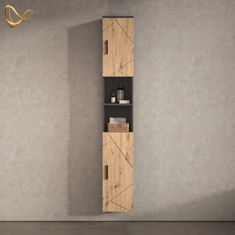 Hochschrank Ronco Anthrazit/Artisan-Eiche 30 x 190 cm mit 2 Türen livinity®