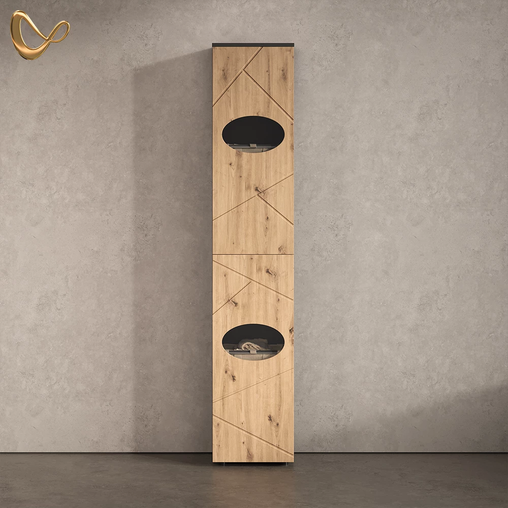 Wäscheschrank Ronco Anthrazit/Artisan-Eiche 37.2 x 192 cm livinity®