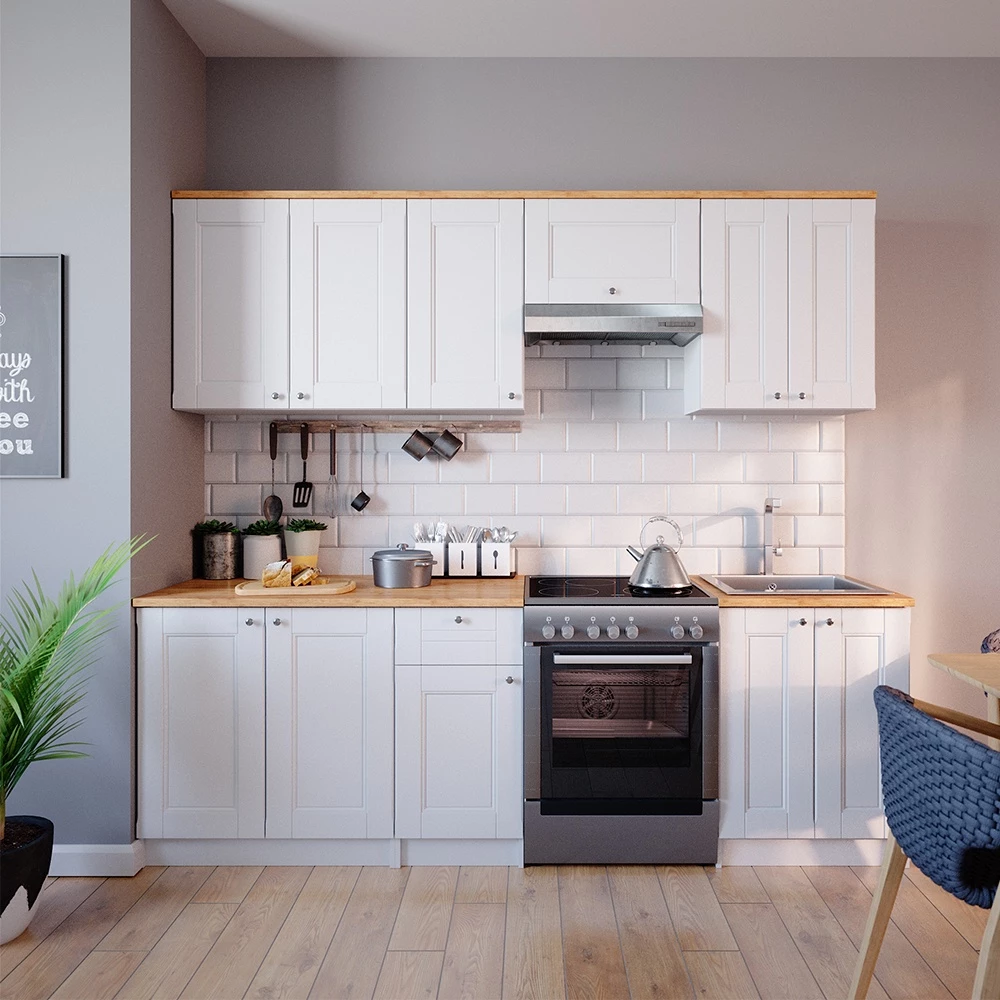 Kitchenette in Alb on white background