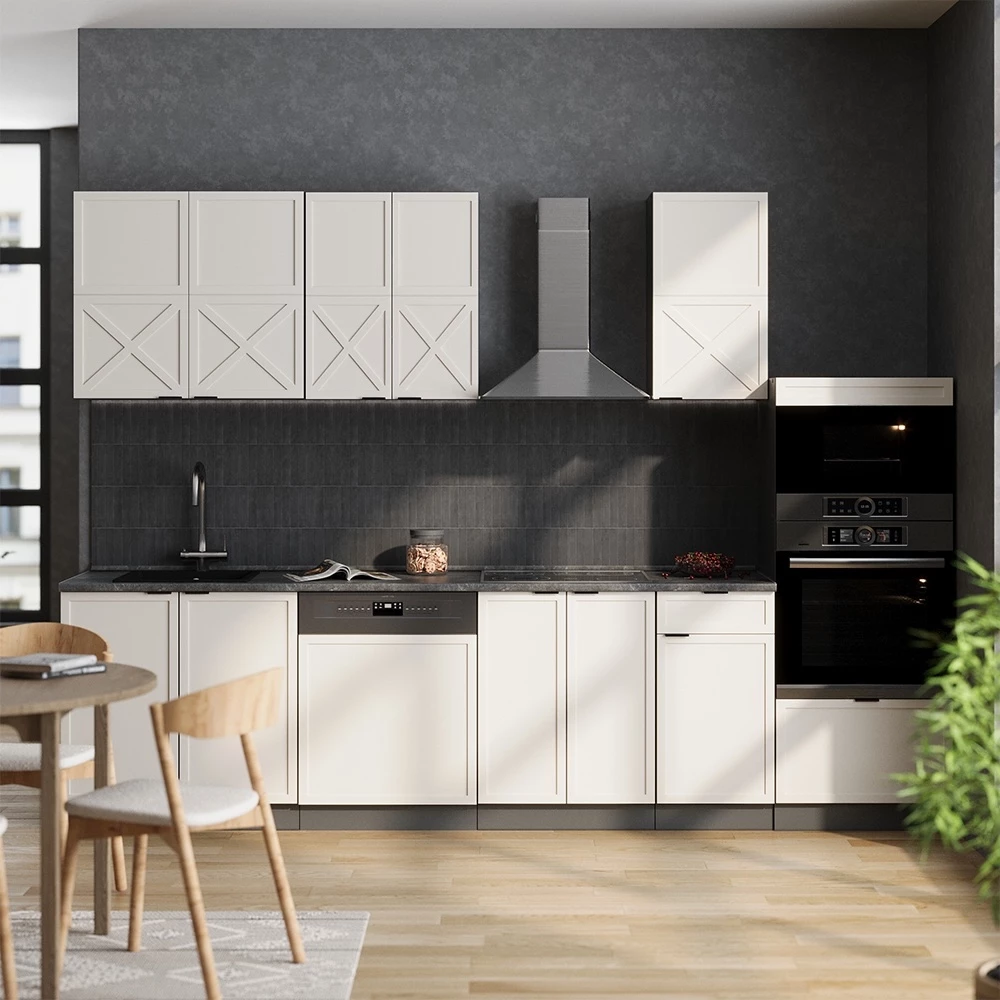 Kitchenette in CinzaBege/Antracite on white background