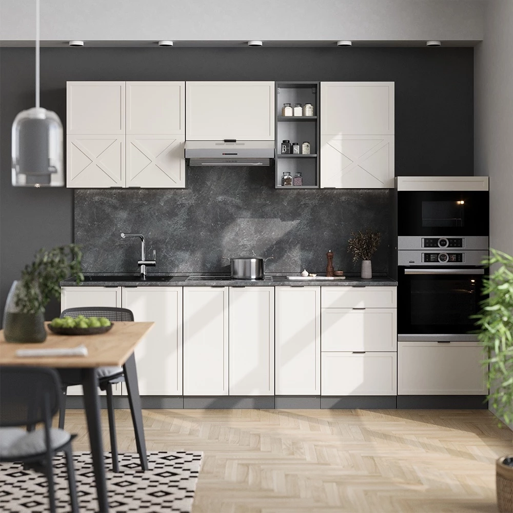 Kitchenette in CinzaBege/Antracite on white background