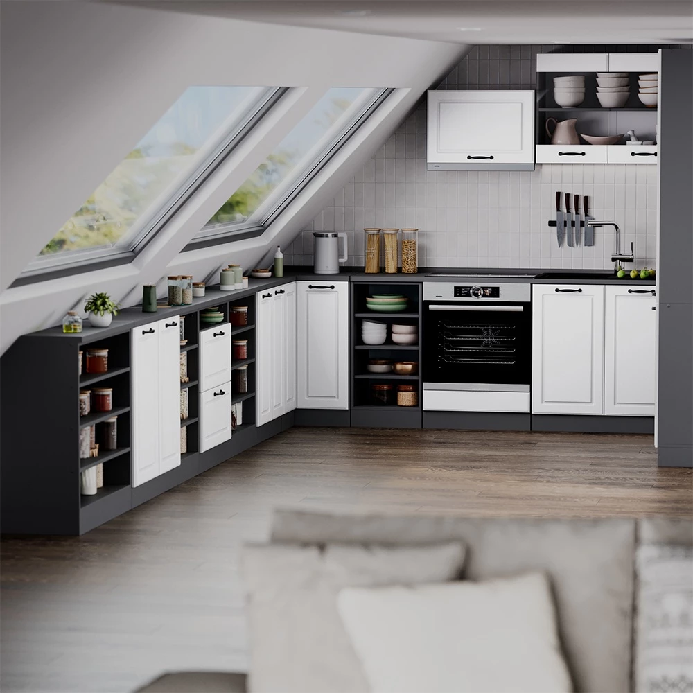 Meuble sous pente R-Line Blanc campagne 60cm avec 2 tiroirs Vicco