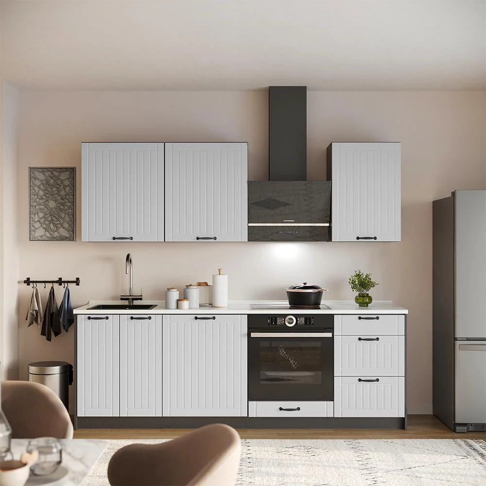 Wastafelkast Fame-Line Wit Landhuis/Antraciet 60 cm Vicco