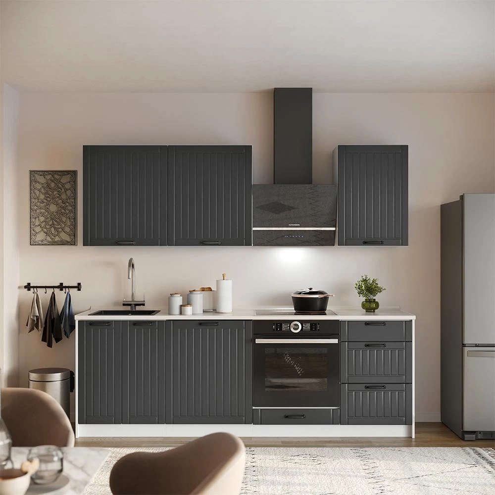 Spülenunterschrank Fame-Line Dunkelgrau/Weiß 60 cm Vicco