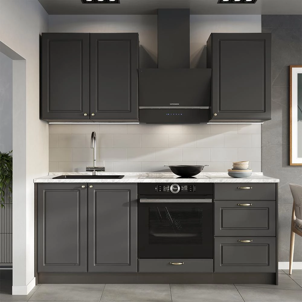 Meuble bas sous-évier Fame-Line Anthrazit-Gold Landhaus/Anthracite 100cm sans PT Vicco