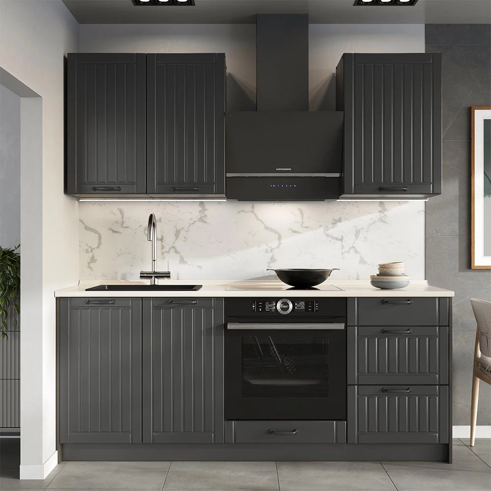 Meuble bas sous-évier Fame-Line Gris foncé/Anthracite 100cm sans PT Vicco