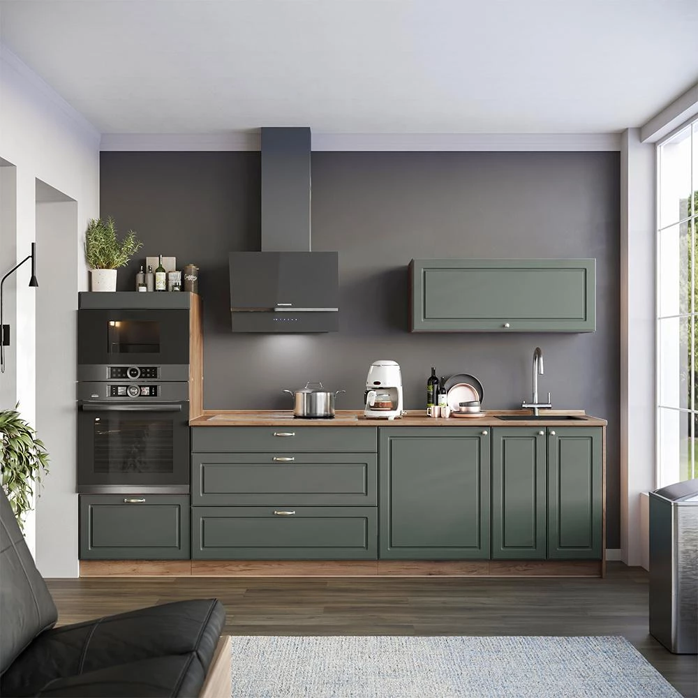 Keukenonderkast Fame-Line Groen-Goud Landhuis/Goudkleurig Eiken 100 cm zonder werkblad Vicco