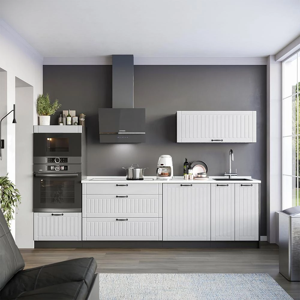 Keukenonderkast Fame-Line Wit Landhuis/Antraciet 100 cm zonder werkblad Vicco
