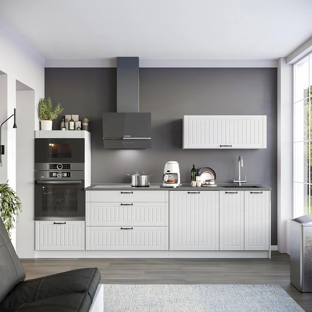 Küchenunterschrank Fame-Line Weiß Landhaus/Weiß 100 cm ohne Arbeitsplatte Vicco