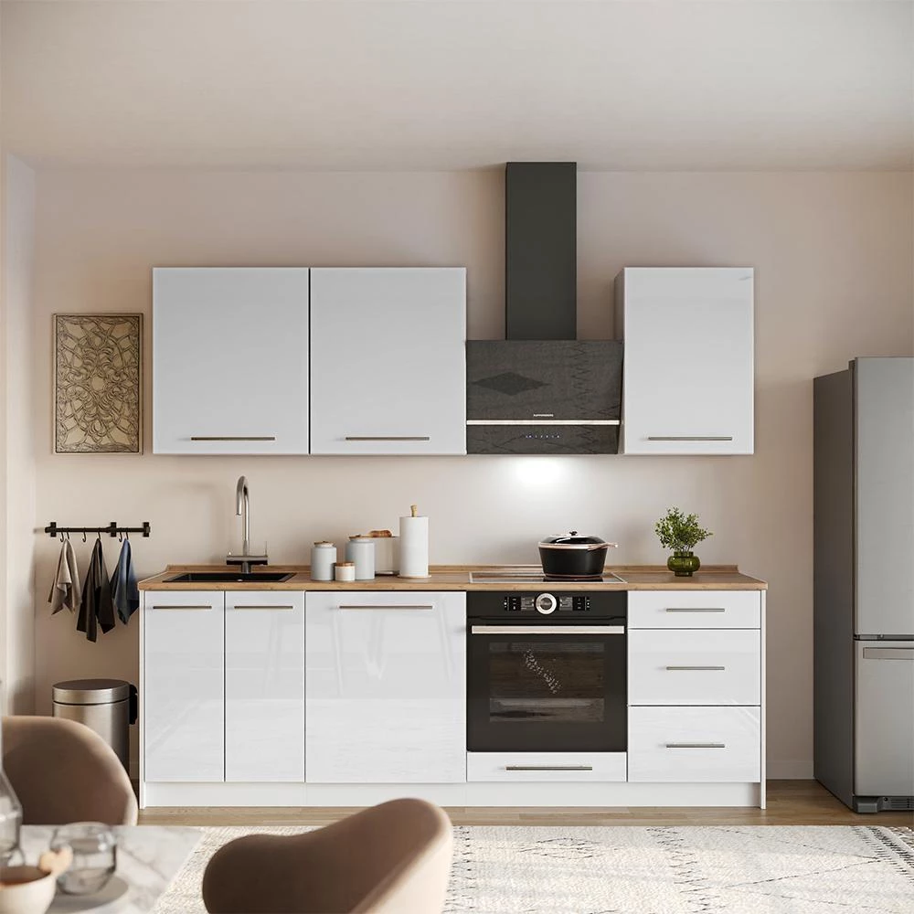 Meuble bas de cuisine Fame-Line Blanc Haute brillance/Blanc 60cm 1 porte sans plan de travail Vicco