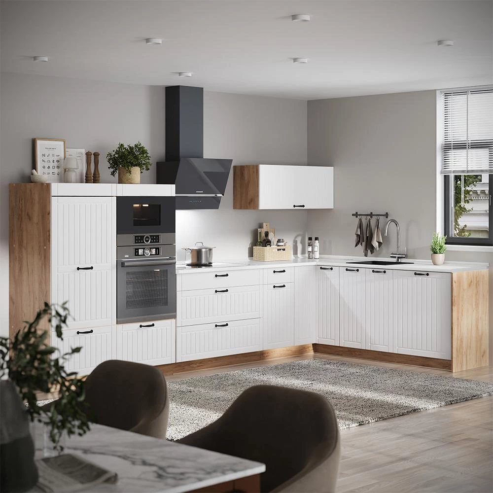 Vorratsschrank Fame-Line Weiß Landhaus/Goldkraft Eiche 60 cm Vicco