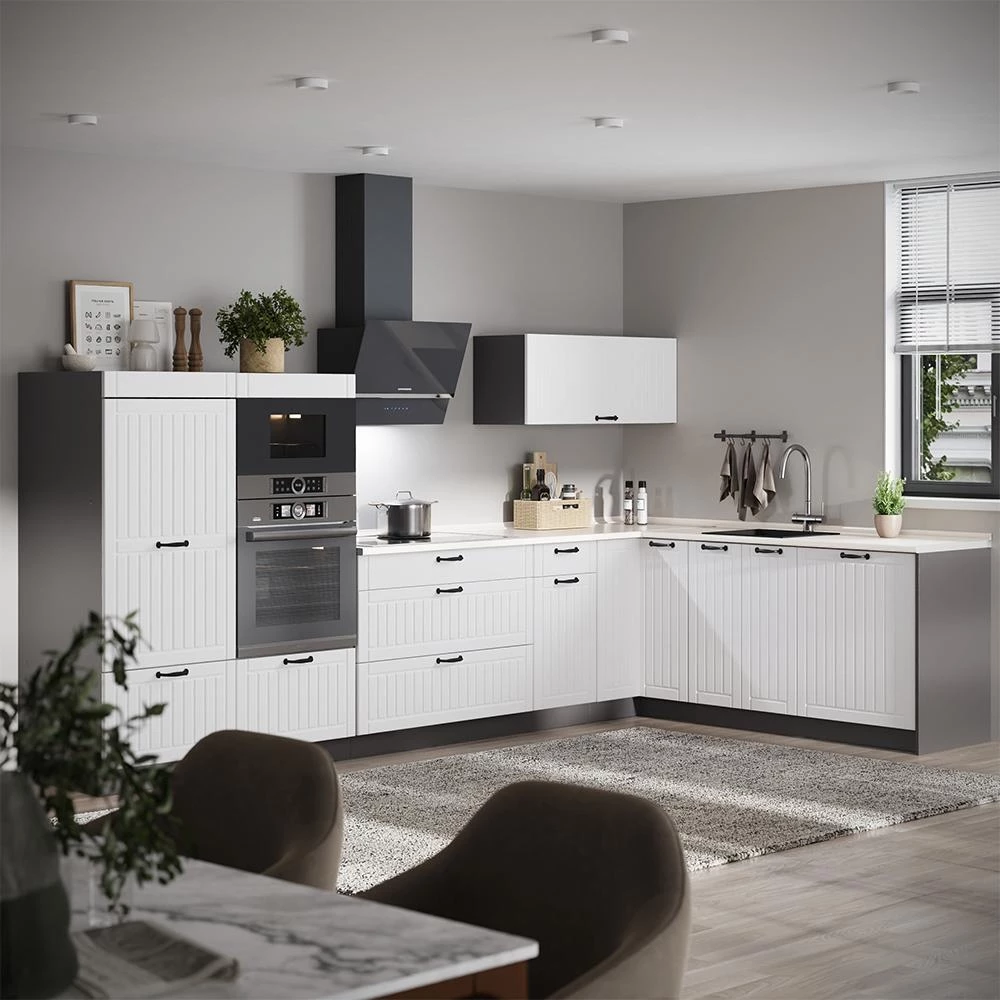 Vorratsschrank Fame-Line Weiß Landhaus/Anthrazit 60 cm Vicco
