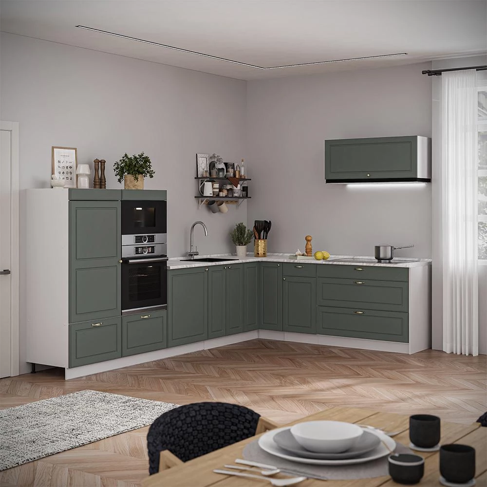 Hangkast Fame-Line Groen-Goud Landhuis/Wit 100 cm Vicco