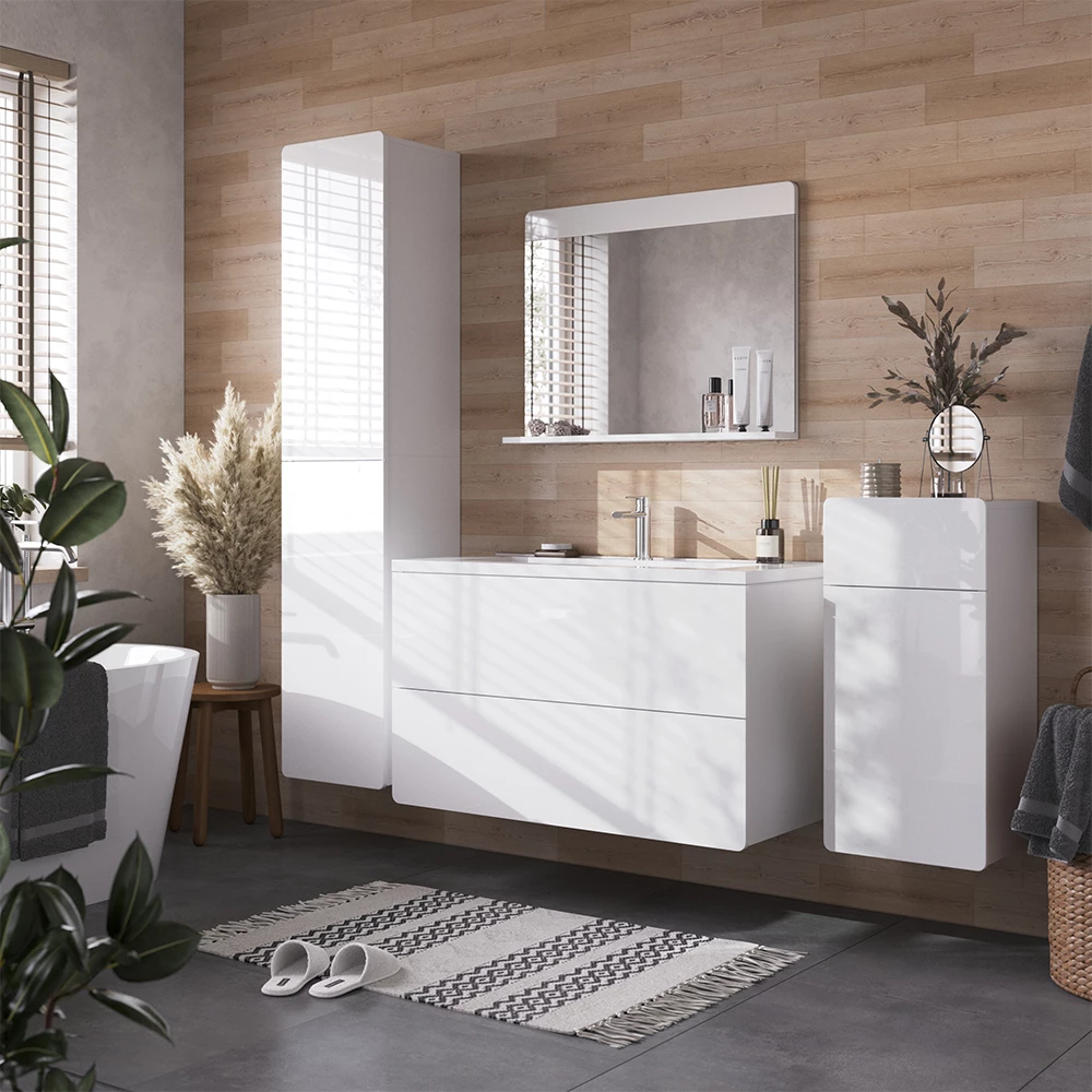 Badkamermeubelset Izan Wit Hoogglans/Wit 5-delig Vicco