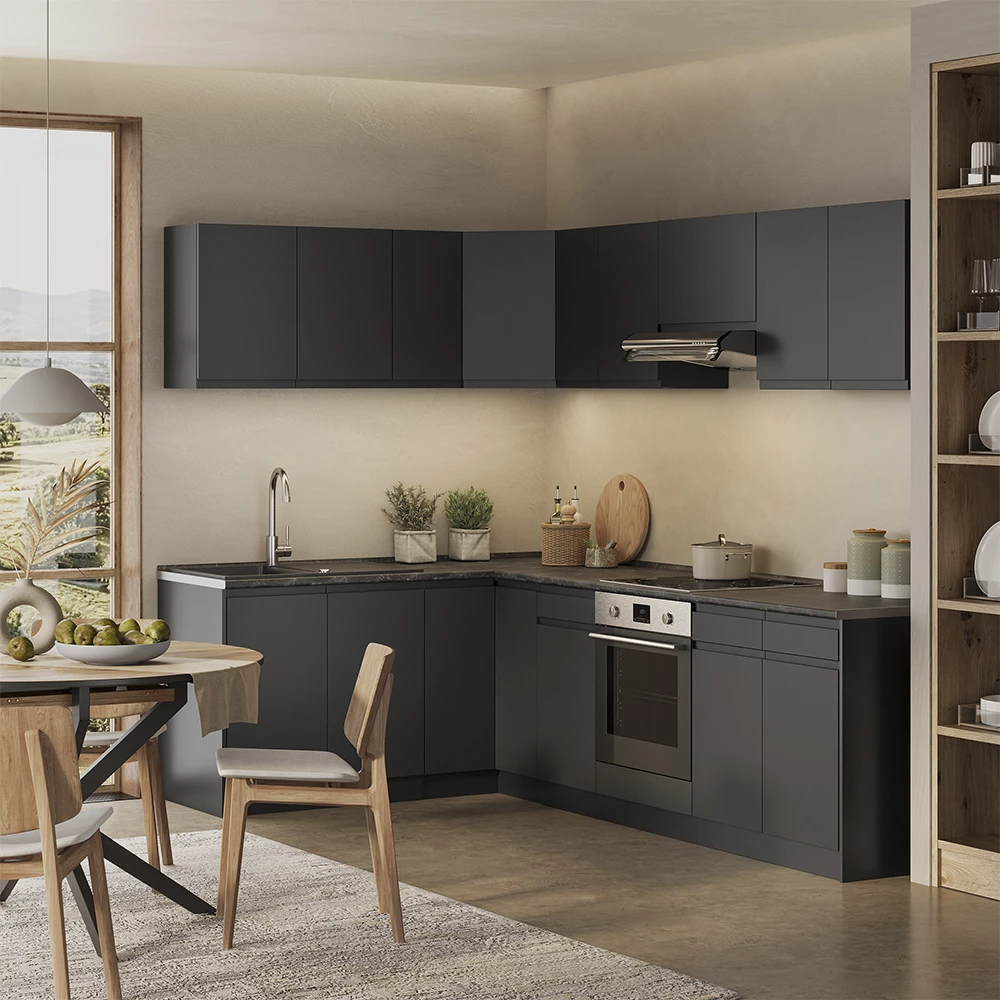 Cucina angolare completa R-Line Antracite/Antracite 267 x 167 cm Vicco