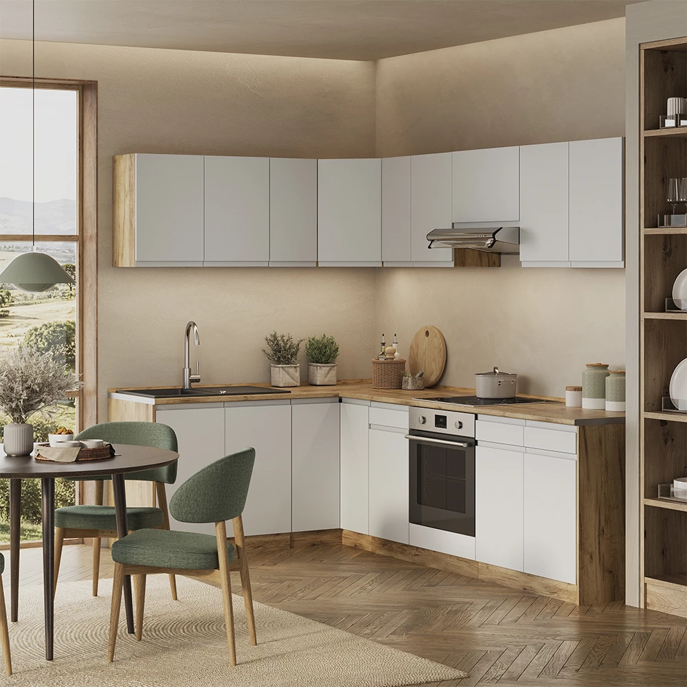 Cuisine en angle R-Line Blanc/Chêne doré 267 x 167 cm Vicco