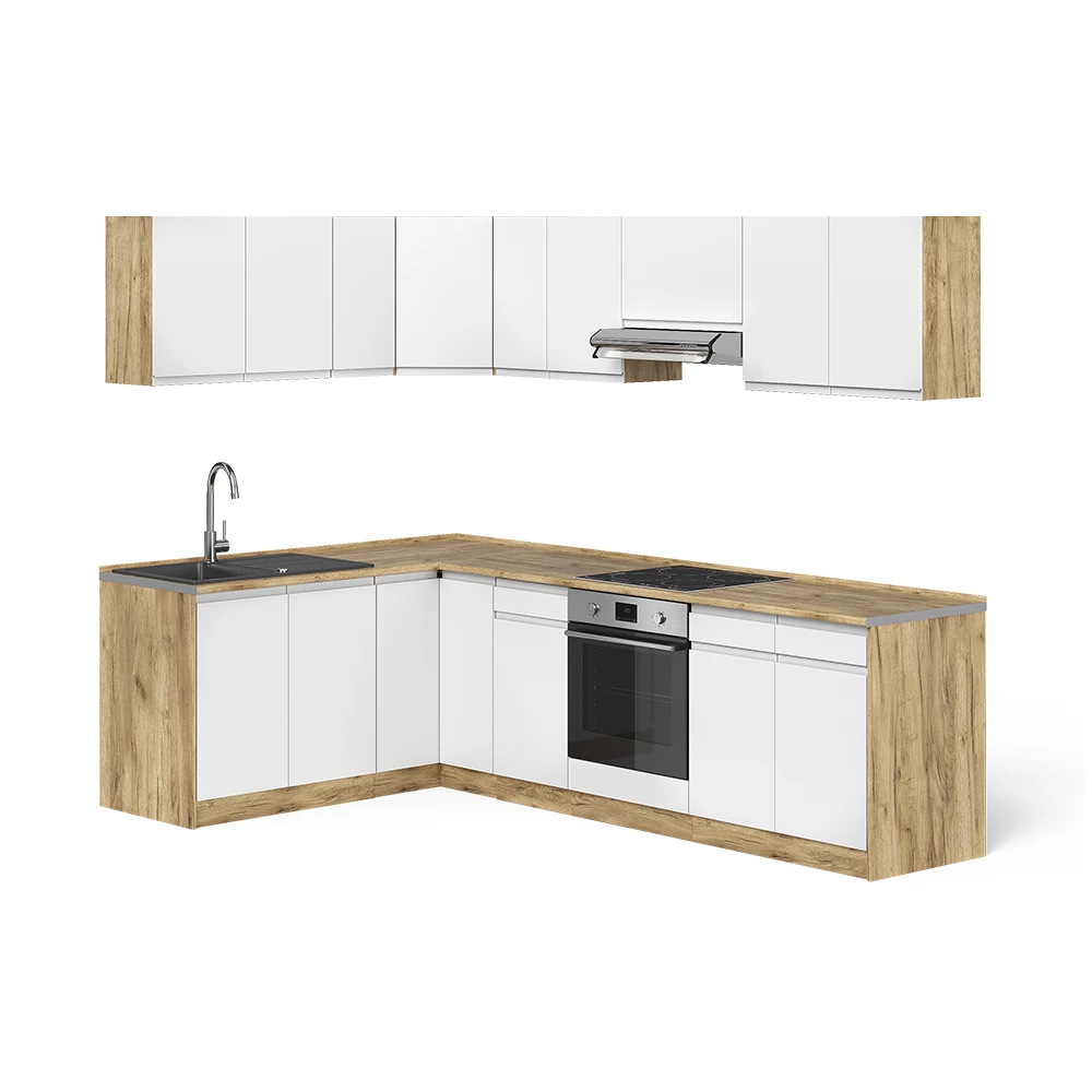 Cuisine en angle R-Line Blanc/Chêne doré 267 x 167 cm Vicco