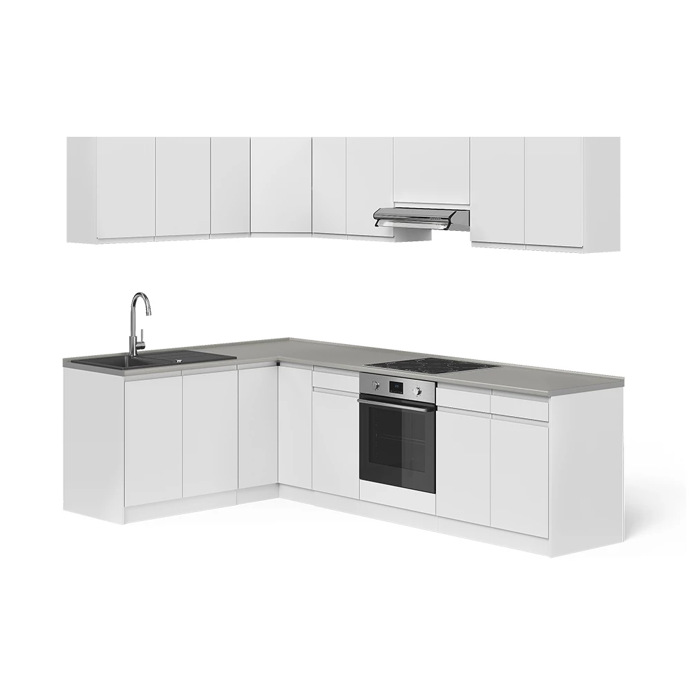 Cucina angolare completa R-Line Bianco/Bianco 267 x 167 cm Vicco