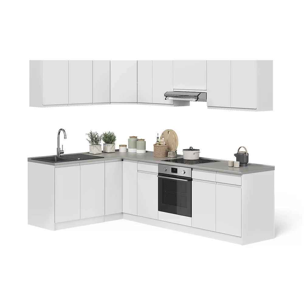 Cucina angolare completa R-Line Bianco/Bianco 267 x 167 cm Vicco