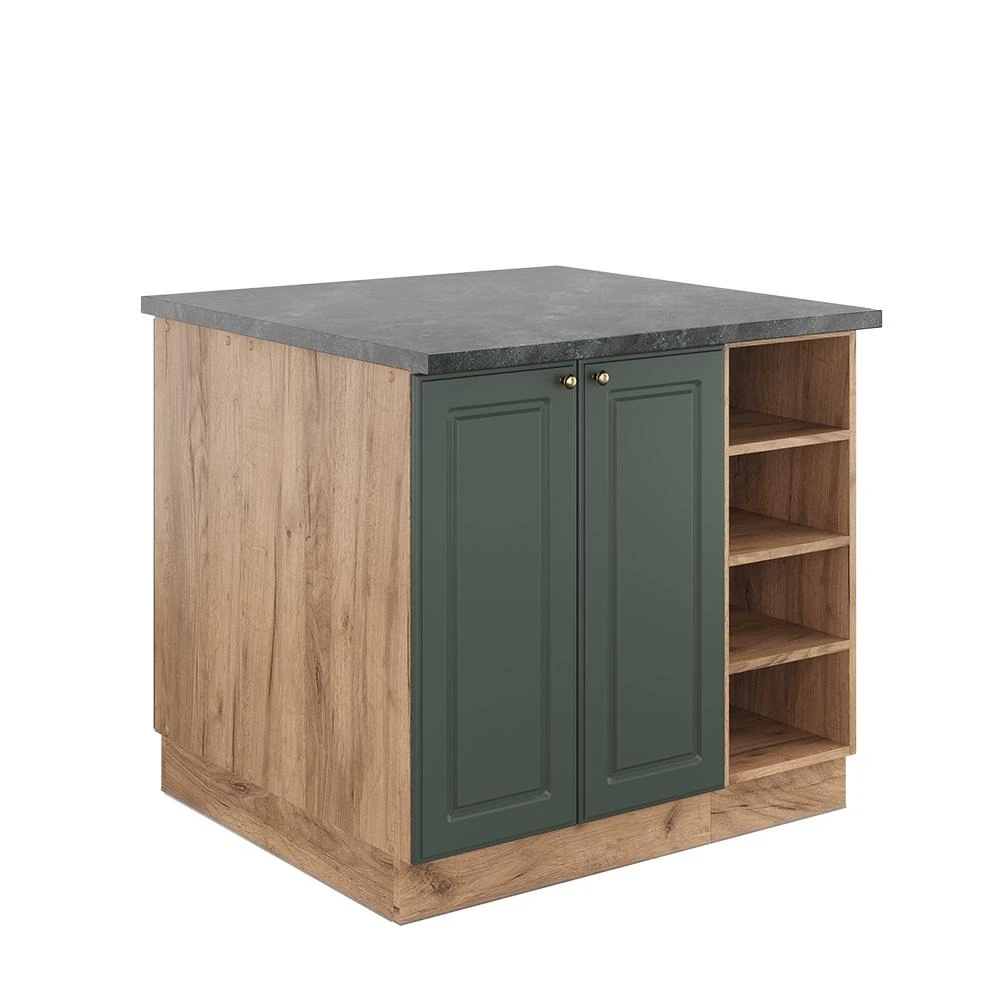 Îlot de cuisine Fame-Line Vert Or Campagne/Chêne doré 90cm Vicco