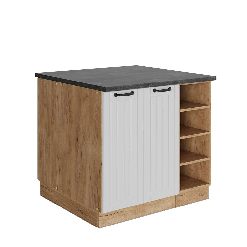 Isola cucina Fame-Line Bianco country/Rovere dorato 90 cm Vicco