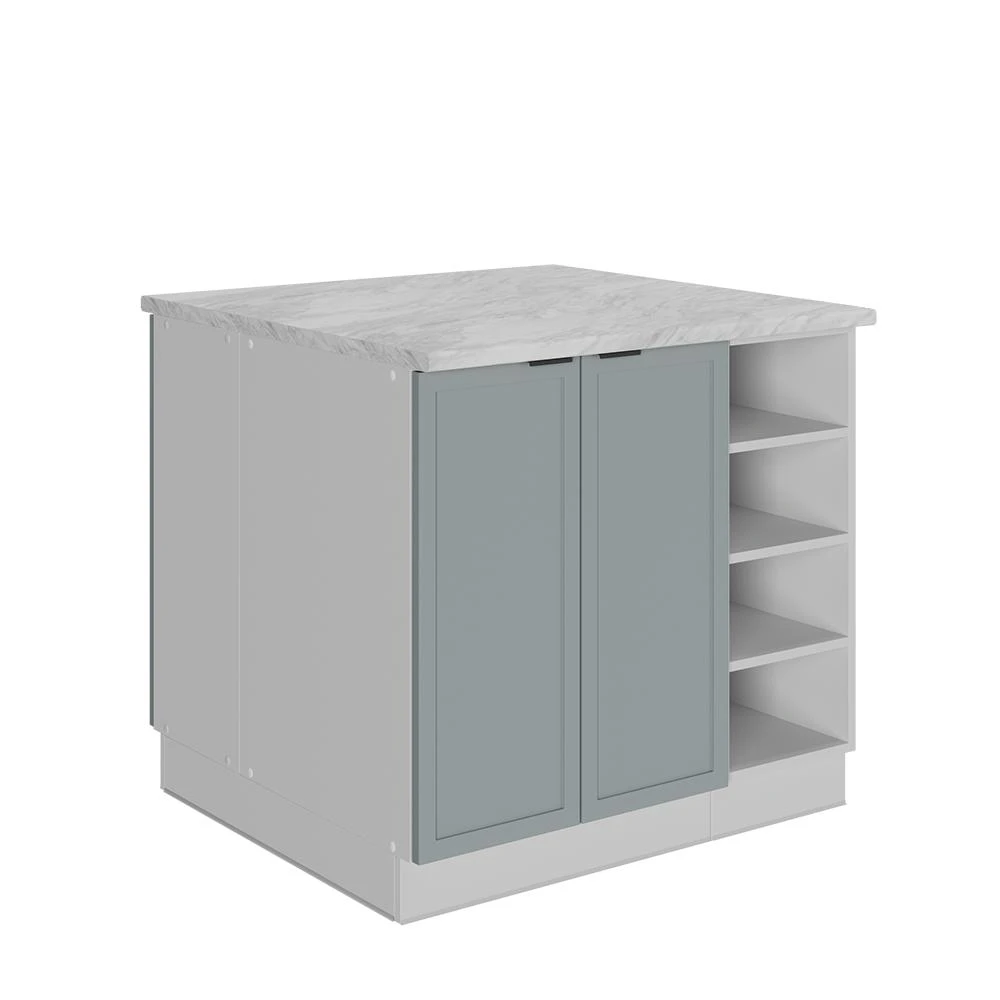 Isola cucina Fame-Line Blu-grigio chiaro/Bianco 90 cm Vicco