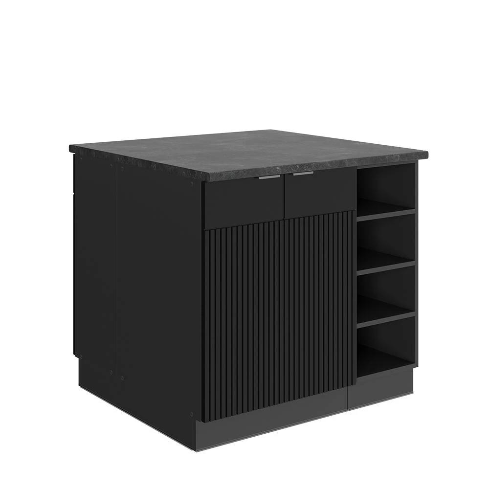 Isola cucina Fame-Line Nero rigato/Antracite 90 cm Vicco
