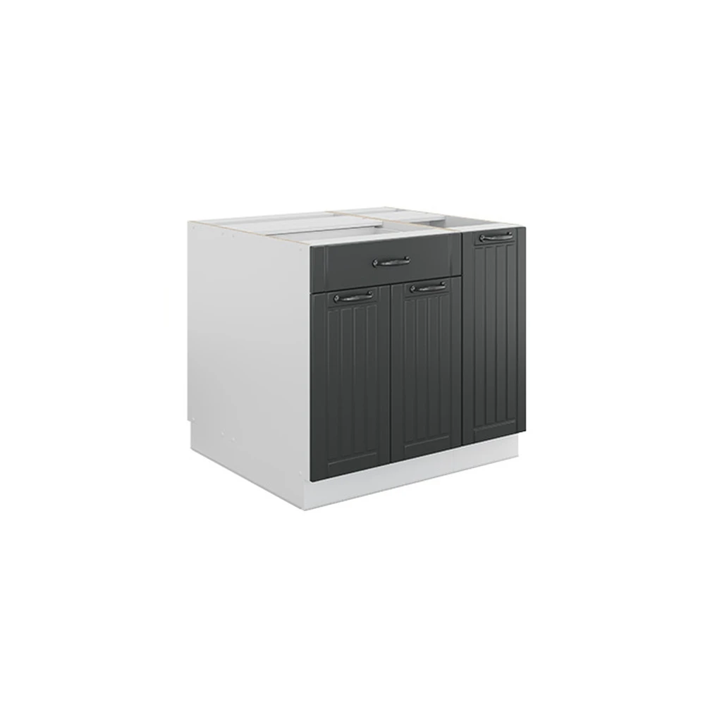 Keukeneiland Fame-Line Donkergrijs/Wit 90 cm met lade Vicco
