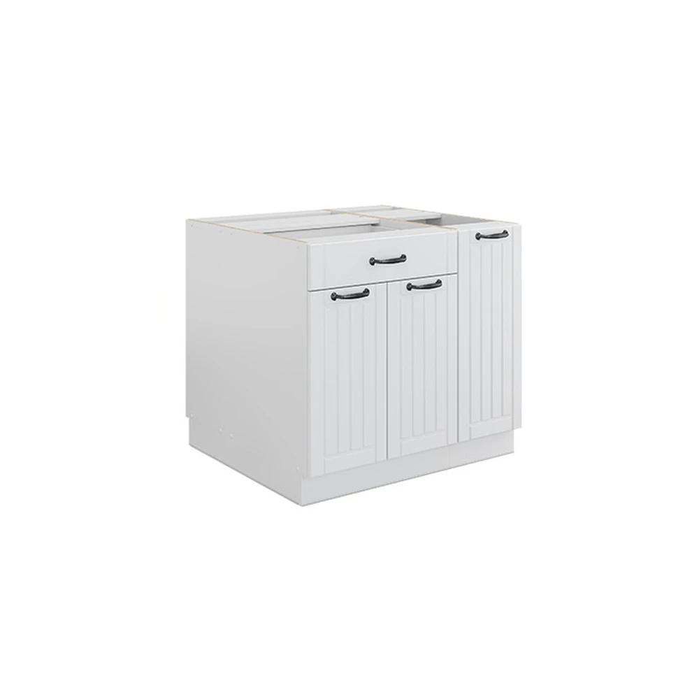 Kücheninsel Fame-Line Weiß Landhaus/Weiß 90 cm mit Schublade Vicco