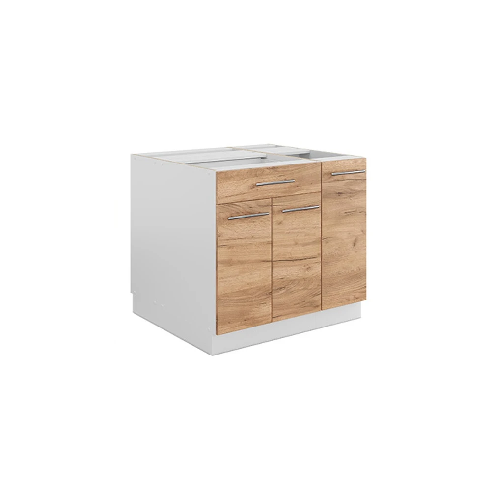 Kücheninsel Fame-Line Goldkraft Eiche/Weiß 90 cm mit Schublade Vicco