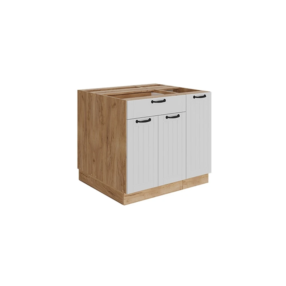 Isola cucina Fame-Line Bianco country/Rovere dorato 90 cm con cassetto Vicco