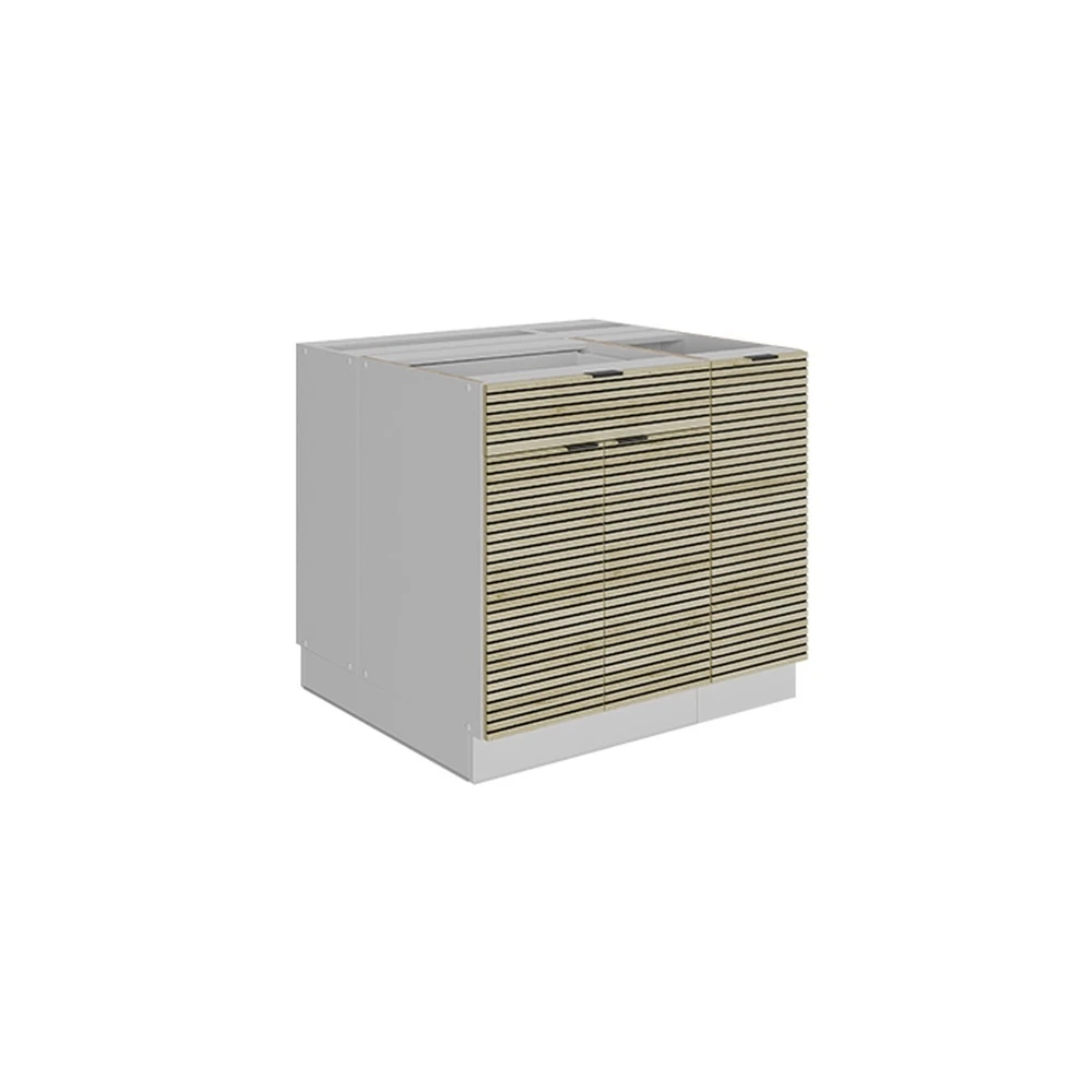 Isola cucina Fame-Line Pannello in quercia/Bianco 90 cm con cassetto Vicco