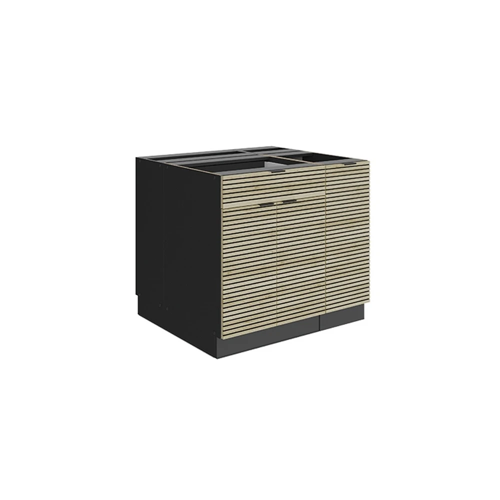 Isola cucina Fame-Line Pannello in quercia/Antracite 90 cm con cassetto Vicco