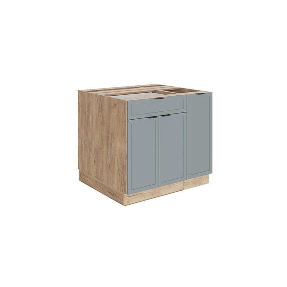 Isola cucina Fame-Line Blu-grigio chiaro/Rovere dorato 90 cm con cassetto Vicco