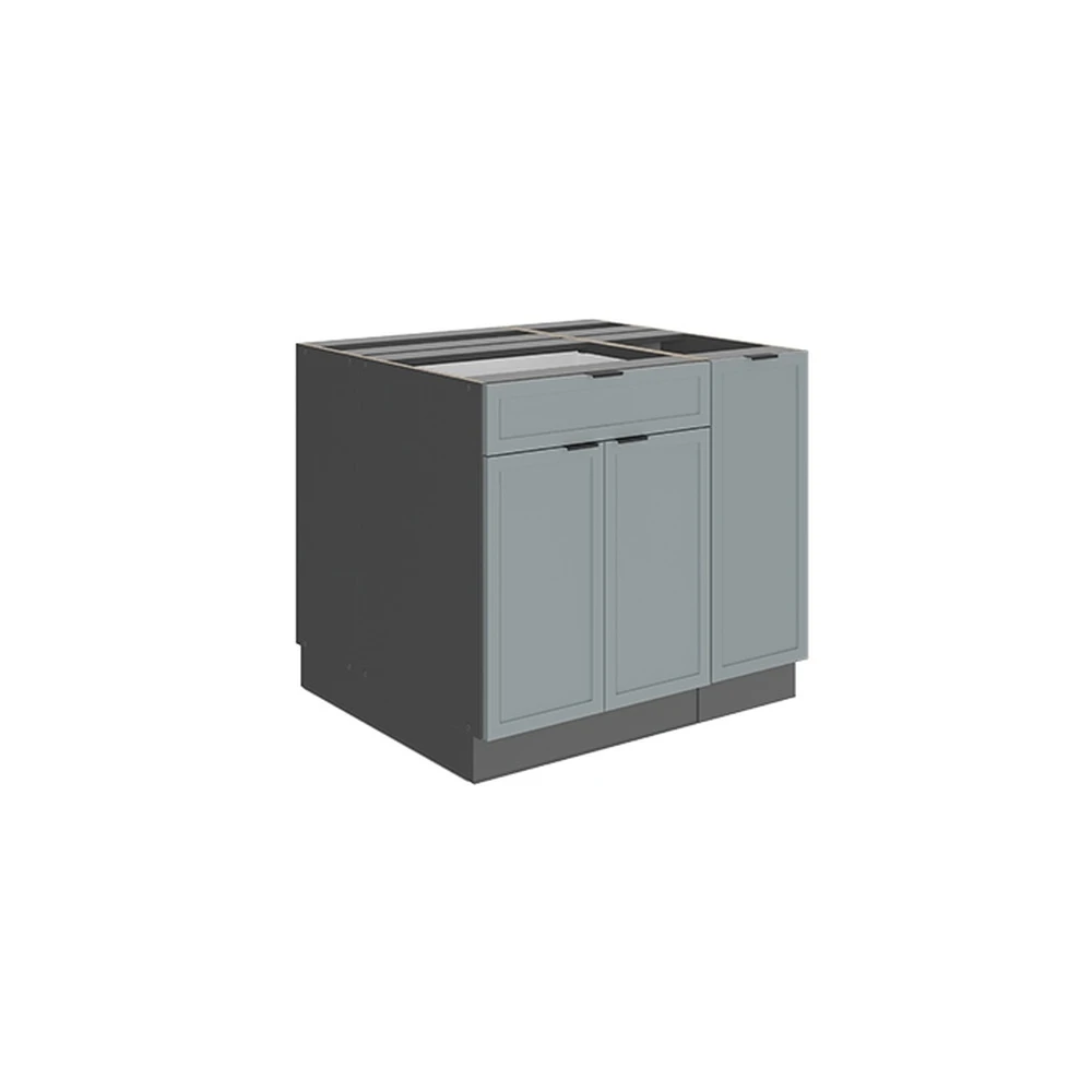 Isola cucina Fame-Line Blu-grigio chiaro/Antracite 90 cm con cassetto Vicco