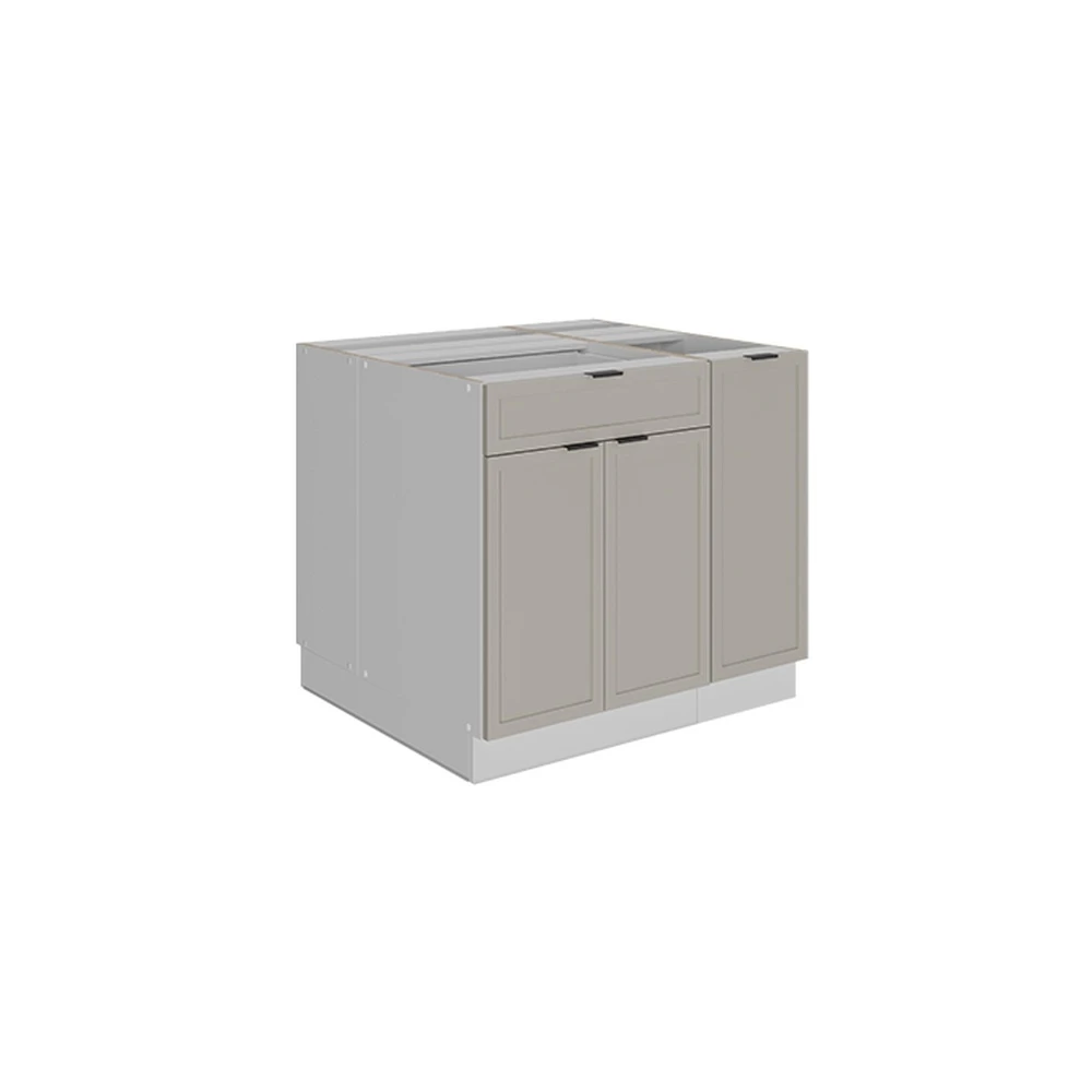 Isola cucina Fame-Line GrigioBeige/Bianco 90 cm con cassetto Vicco